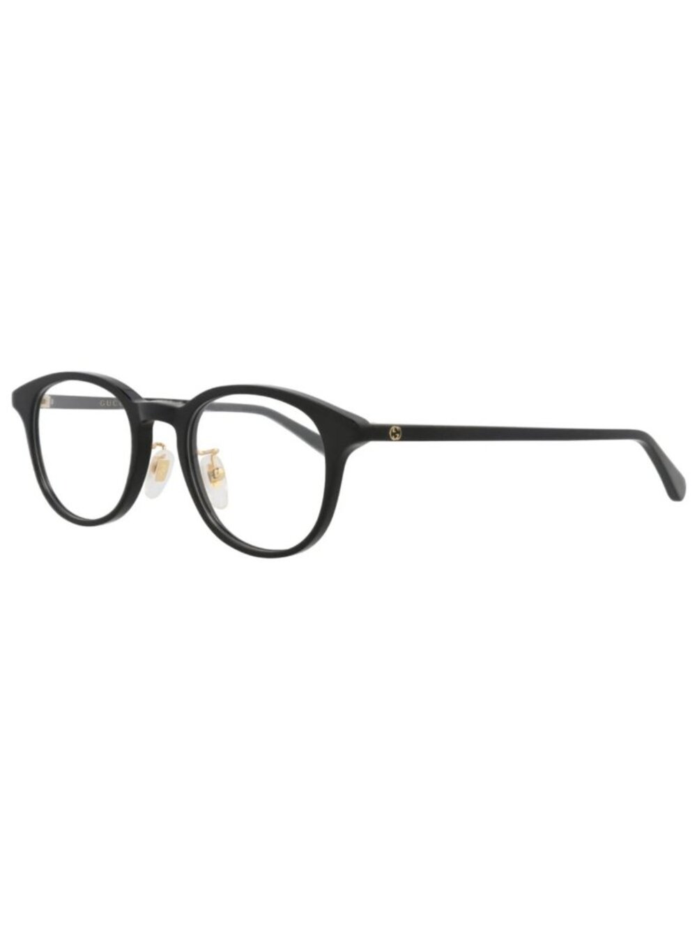 New Gucci Women's Eyeglasses Round Oval Recycled Acetate Frame Black Black